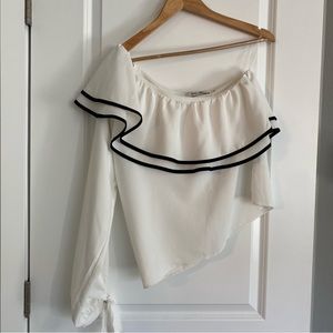 Ruffle One Shoulder Blouse